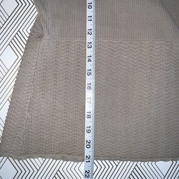 SIGRID OLSEN Cardigan Wmn Size S Silk Cotton Ribbed Embroidered Tie Front Beige - Picture 10 of 10